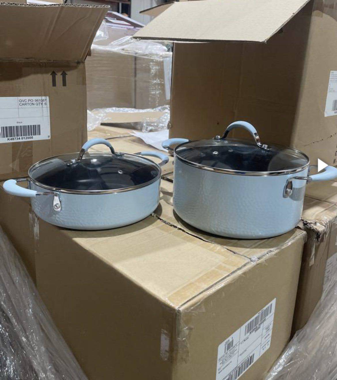 Goodful 4-Piece 3-qt and 5-qt Hammered Stock Pot Set on QVC 